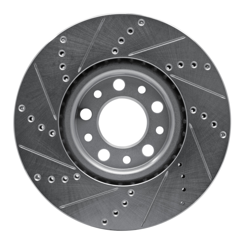 Chrysler 200 Brake Rotor (1) - Front Right - R1 Concepts - Drilled & Slotted - Silver - `13-`23